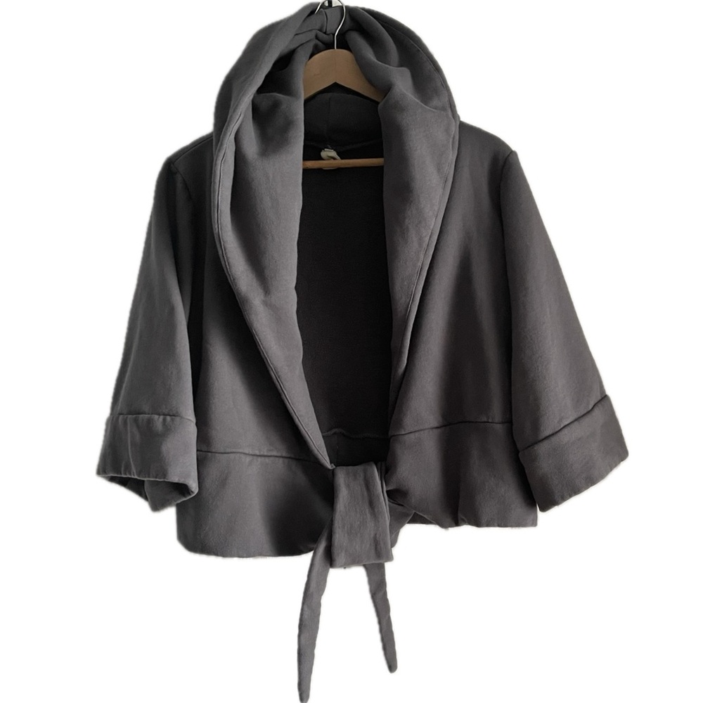 Sz-(PTP-22.5”)Vintage Hooded Cape/Kimono Style Coat- made in Bali